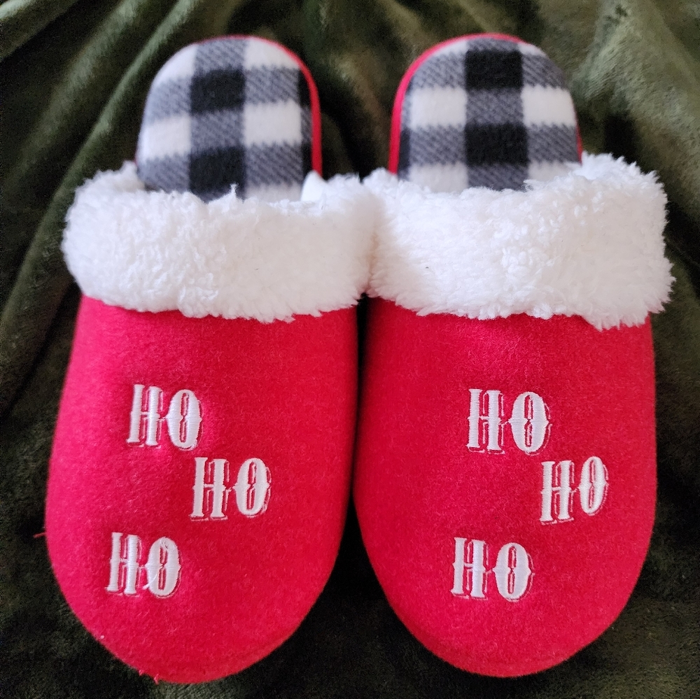 New Jammies For Your Families Ho Ho Ho Christmas Slippers Women's Size L 8/9